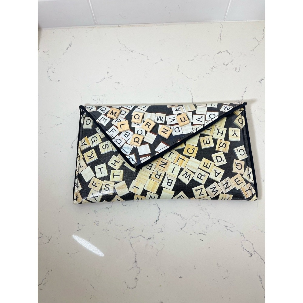 Kent Stetson Scrabble Clutch Purse Bag Chain Pop Art Handmade USA Signed RARE